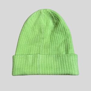 Main Character Lime Green Ribbed Beanie